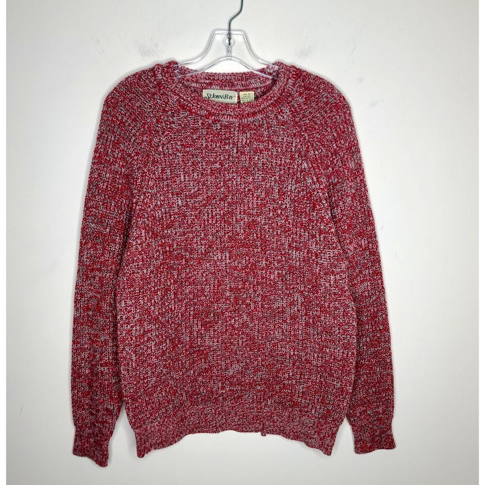 St Johns Bay red white long sleeve thick sweater - medium